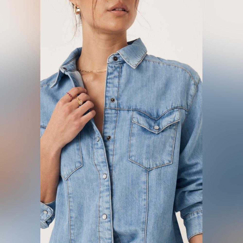 SPELL X OUTLAND DENIM CLASSIC CHAMBRAY SHIRT SZ XXS